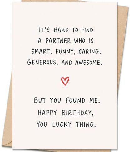 Funny Birthday Card for Husband Wife Partner DA-0142