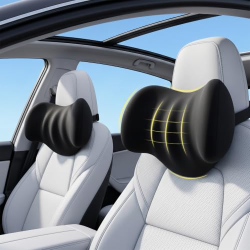 2 Pack Car Neck Pillow Black - Ergonomic Memory Foam Support for Long Drives