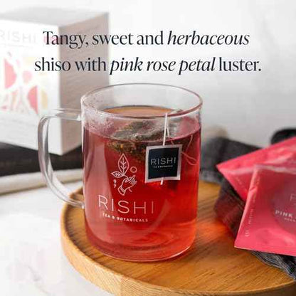 Rishi Tea Pink Lemon Ginger Herbal Tea - Organic, Caffeine Free Sachet Bags, Tangy & Naturally Sweet Botanical Blend, Enjoy Hot Or Iced - 15 Count (Pack Of 1)