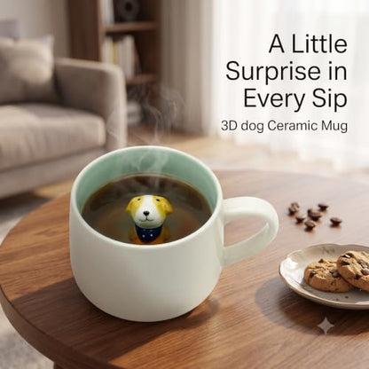 Dog 3D Animal Coffee Mug - Cute Ceramic Cup for Hot Cold Beverages 400ML