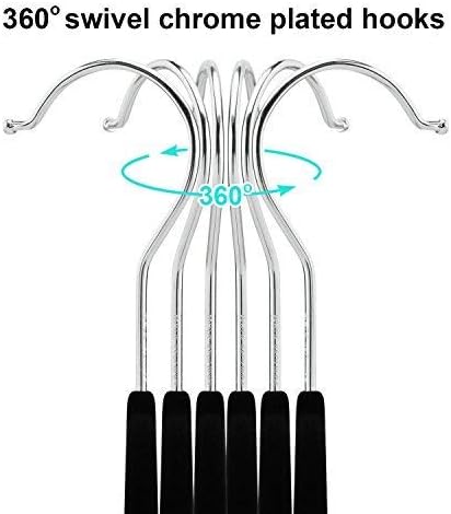 OIKA Black Velvet Hangers - Space-Saving Non-Slip Clips for Skirts & Dresses | 20 Pack, 16.7-Inch