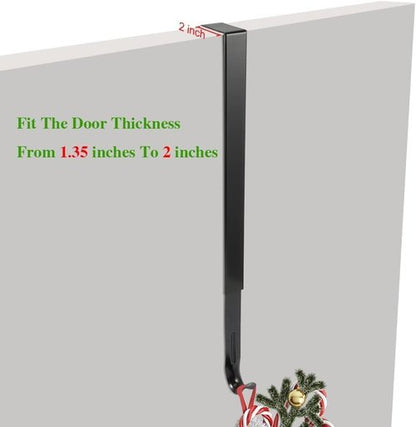 Linwnil Wreath Hanger - Adjustable 14-26 Inch Heavy Duty Hook for Front Door | Black, 20LB Capacity
