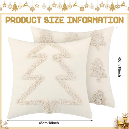 Christmas Pillow Covers 18x18 Set of 2 Beveeer Boho Tree Design