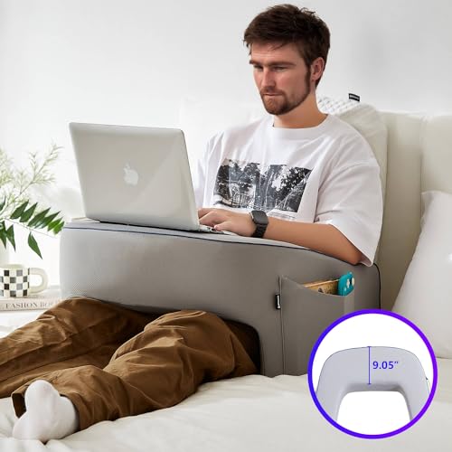 cooloo8 Reading Pillow for Gaming, Extra Large Arm Rest Pillow for Adult, Memory Foam Bed Rest Pillow for Reading, Working, Playing Steam Deck Switch or Sitting in Bed Floor Sofa(Grey)