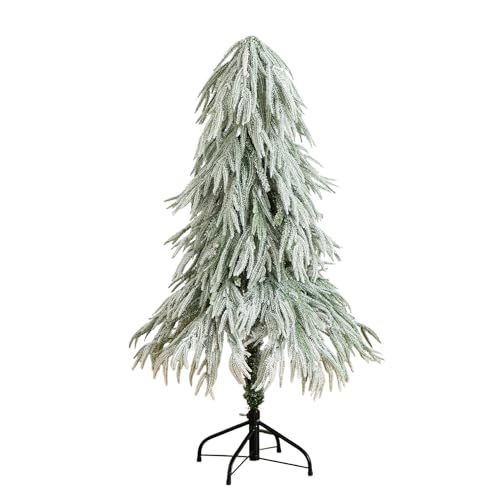 4ft Flocked Down Swept Artificial Christmas Tree with 110 LED Lights - Nearly Natural