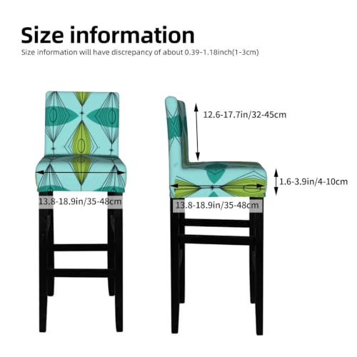 Crunzeyu Pattern-2 2 Pack Ogee and Starburst Bar Stool Seat Covers Washable