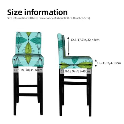 Crunzeyu Pattern-2 2 Pack Ogee and Starburst Bar Stool Seat Covers Washable