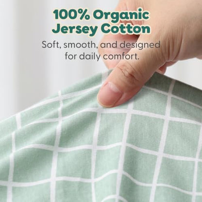 Organic Cotton Baby Pack & Play Sheets - Dino Baby Nursery Bedding - 2 Pack