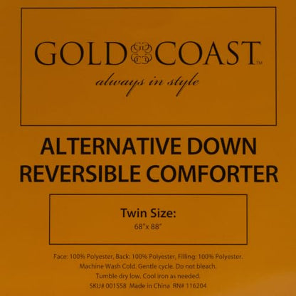 Reversible Down Alternative Comforter Twin Size Burgundy & Grey - Hypoallergenic Bedding