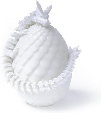 3D Printed Dragon Figurine with Egg - Unique Collectible Home Office Decor