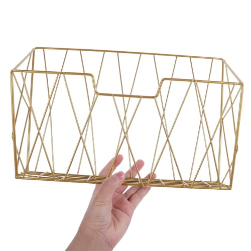 Wall Mounted Mail and Magazine Holder with Gold Finish - Space-Saving Iron Wire Organizer