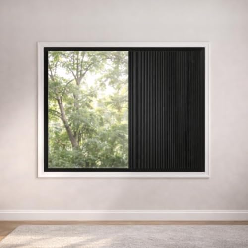 TIPIACE Blackout Honeycomb Shades - Full Black Single Side Opening Cellular Blinds