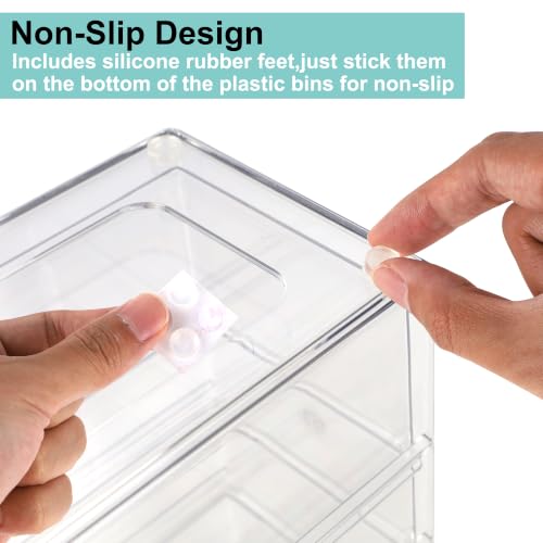 Prsildan Acrylic Desk Organizer with 14 Stackable Drawers - Clear Makeup Storage