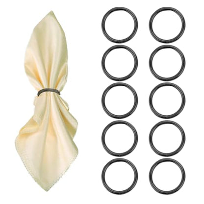Black Napkin Rings - 10 Pcs Stainless Steel Dinner Decor - Variation of THIS listing