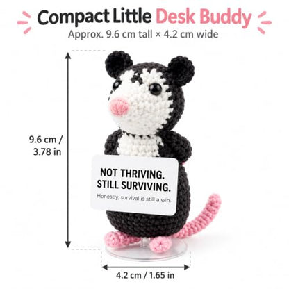Little Survival Possum Crochet Opossum Gift - Still Surviving Variation