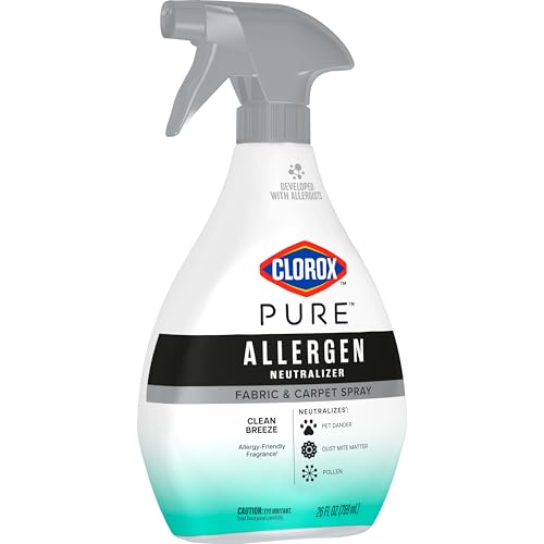Clorox PURE Allergen Neutralizer Fabric and Carpet Spray, Clean Breeze, 26 Fluid Ounces