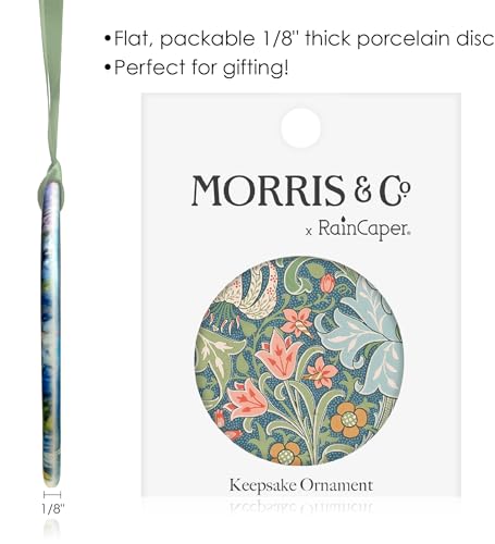 Christmas Tree Ornament Porcelain Keepsake with Fine Art Lily Design