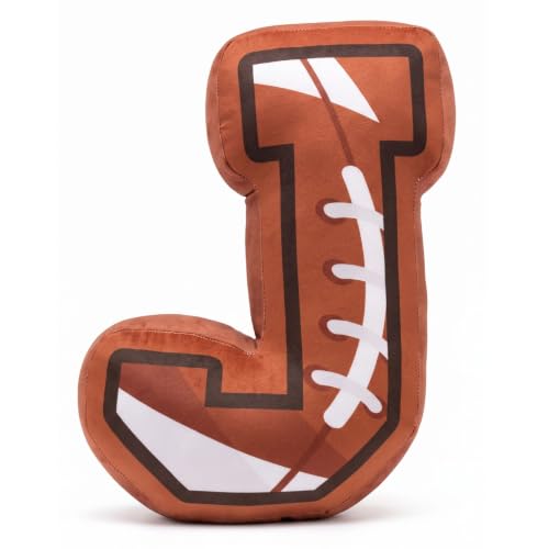 Personalized Football Decor Pillow - Initial J for Men, Coaches, Fans, Bedroom