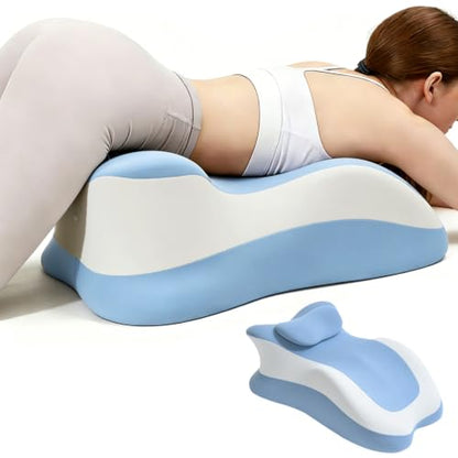 Blue Grey Ergonomic Support Pillow for Reading & Couples, Multi-Functional Body Wedge