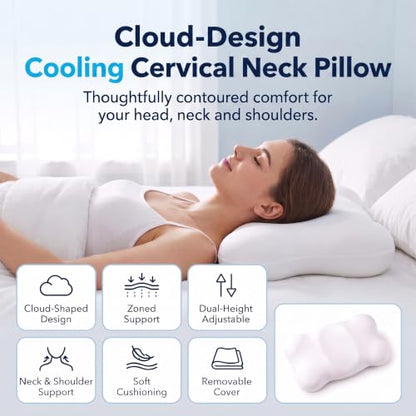 Large Cloud-Shaped Cervical Memory Foam Pillow for Neck Support