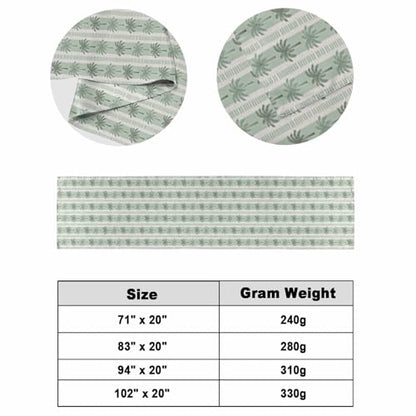 Sage Green Bed Runners for Queen Size Bed - Tropical Botanical Decor with Variation 83x20 inches