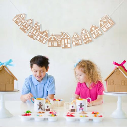 Christmas Gingerbread House Hanging Banner - Holiday Decor Garland