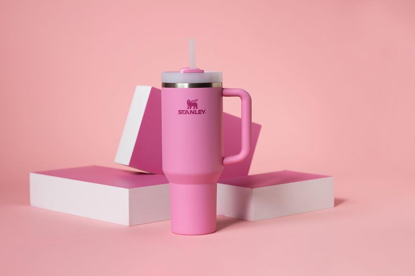 STANLEY Quencher H2.0 Tumbler - 40 oz Insulated Stainless Steel with Handle & Straw | BPA-Free | Peony