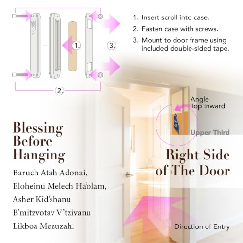 Modern Acrylic Jewish Mezuzah Case with Map Design - Weatherproof, Handmade in Canada, Soft Blues / Map Variation