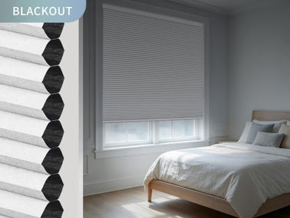Blackout Cellular Shade 22 W x 64 H - Cordless No Drill Tension Mount