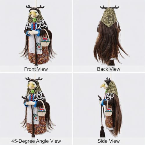 Handmade Kitchen Witch Doll Hanging Decor - 7 Inch Good Luck Ornament