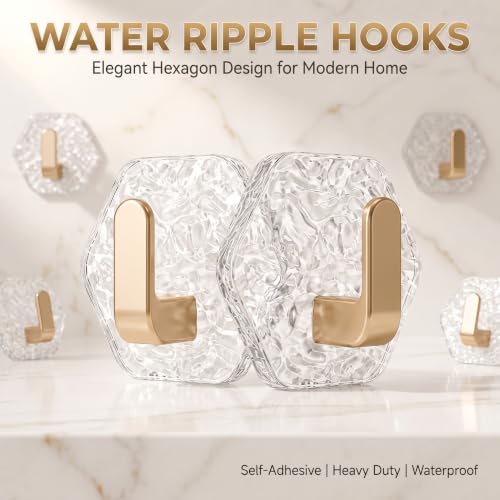 Self-Adhesive Bathroom Hooks Water Ripple Wall Hangers