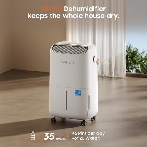 45 Pint Dehumidifier for Large Rooms up to 4500 sq.ft - White - Energy Star