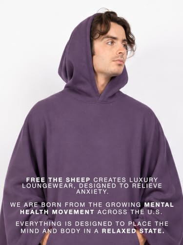 Weighted Hoodie with Kangaroo Pocket & Faux Fur Lining - Arcane Dark Purple, 5'7 to 6'1