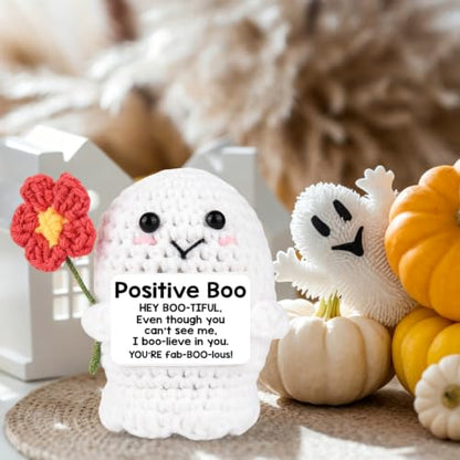 Halloween Ghost Gifts - Positive Boo Crochet Decor for Women & Men - Variation of THIS listing