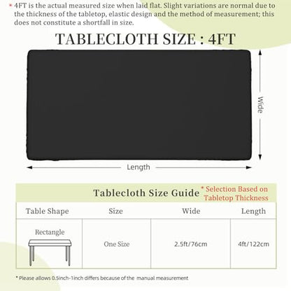 Christmas Snowflake Fitted Tablecloth with Elastic Edge - Waterproof 30 x 48 Inches