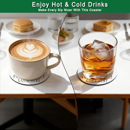 Funny Fall Drink Coasters Set of 2 - Pumpkin Spice Humor Table Decor