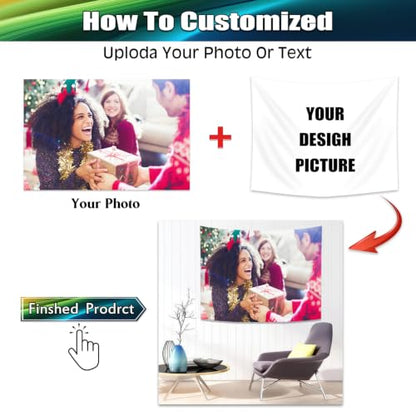 Personalized Wall Tapestry 32x48 Inch Custom Photo Banner Backdrop Gift