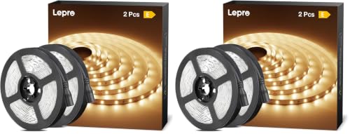 Lepro 32.8ft LED Strip Light Kit - Flexible 12V SMD 2835, Warm White, Pack of 2