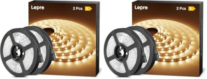 Lepro 32.8ft LED Strip Light Kit - Flexible 12V SMD 2835, Warm White, Pack of 2