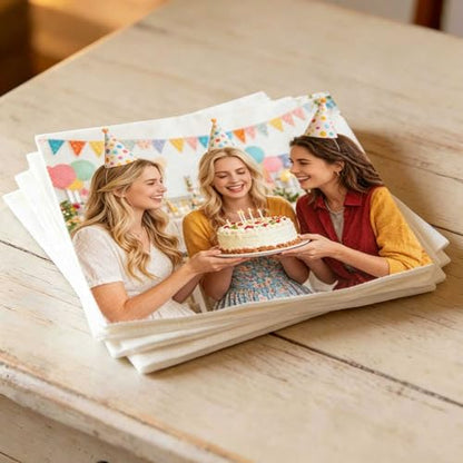 Personalized 3-Ply Custom Cocktail Napkins with Logo or Photo - 5x5 Inches, Bulk Options