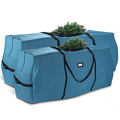 Blue Christmas Tree Storage Bag 7.5 & 9 Ft Heavy Duty Oxford Fabric with Reinforced Handles