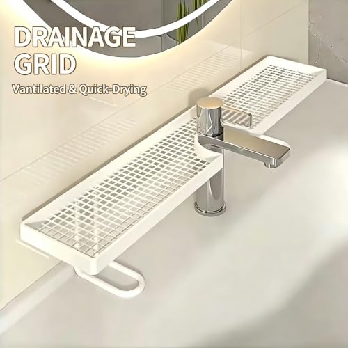 No-Drill Over Sink Organizer Rack Freestanding White - Bathroom & Kitchen Storage