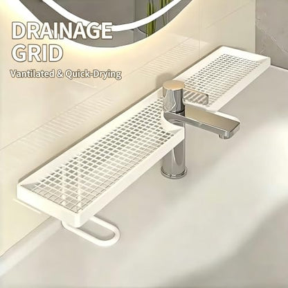 No-Drill Over Sink Organizer Rack Freestanding White - Bathroom & Kitchen Storage