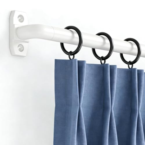 2Pack Adjustable White Curtain Rods for French Doors & Small Windows - 28-48in