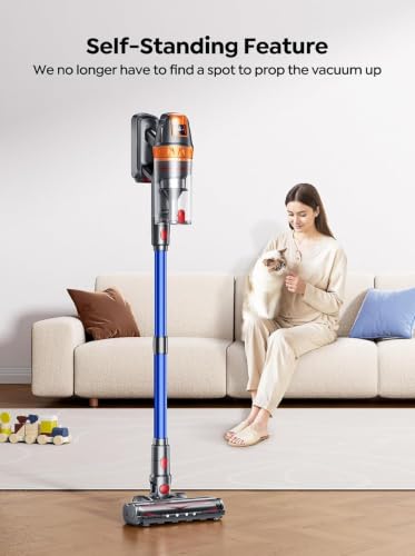 SMOTURE Cordless Vacuum Cleaner 650W 55KPA with Mattress Tool - Blue