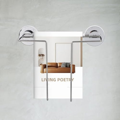 Stainless Steel Wall-Mount Magazine Holder with Suction Cup