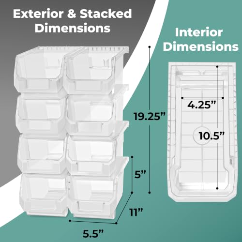 Sorbus Clear Stackable Storage Bins 8 Pack - Open Front Pantry Organizer