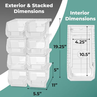 Sorbus Clear Stackable Storage Bins 8 Pack - Open Front Pantry Organizer