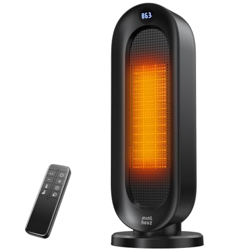 1500W Ceramic Space Heater with Thermostat and Oscillation for Small Rooms