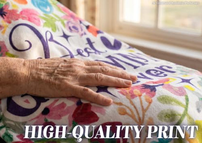 Warm Grammie Gift Flannel Throw Blanket 60x80 Inches with Sentimental Flowers
